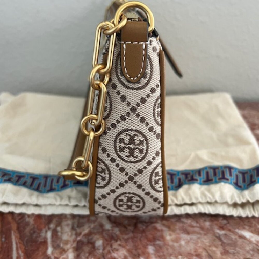 Tory Burch Jacquard Signature Crossbody Shoulder Pochette Bag - Picture 5 of 8